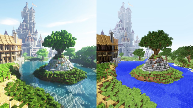 Ray tracing gir deg virkelighetstro skygger og refleksjoner Ray tracing av og på i Minecraft